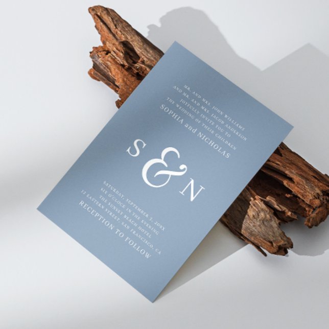 Hochzeitsfeier mit dunkelblauer Eleganz Einladung (Von Creator hochgeladen)