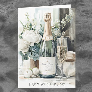 Hochzeitsfeier mit einem eleganten Grünen Wasserfa Karte