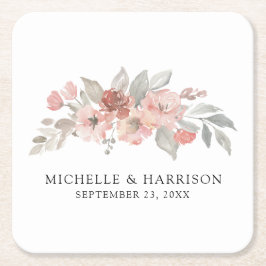 Hochzeitsfeier mit elegantem, rosafarbenem Wasser Rechteckiger Pappuntersetzer