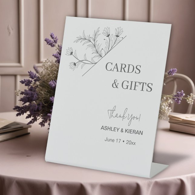 Hochzeitsfeier mit eleganten Blumenzetteln Sockelschild (Von Creator hochgeladen)