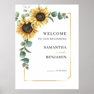 Hochzeitsfeier mit Eukalyptus sonniger Blume Poster