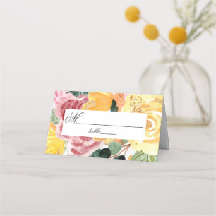 Hochzeitsfeier mit Flora und Fauna Platzkarte