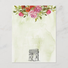 Hochzeitsfeier mit floralen Watercolor Begleitkarte