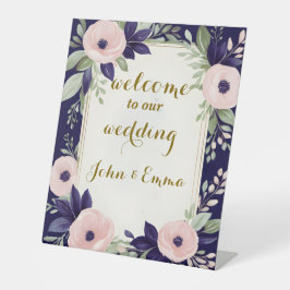 Hochzeitsfeier mit floraler Gastfreundschaft Sockelschild