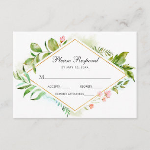 Hochzeitsfeier mit floraler Wildblüte RSVP Karte
