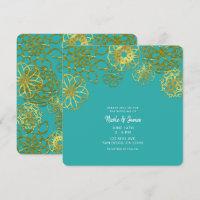 Hochzeitsfeier mit Gold Floral Mandalases