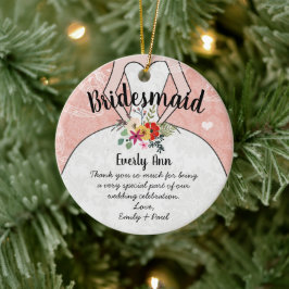 Hochzeitsfeier mit Gown Bridesmaid - Sie wählen Fa Keramik Ornament