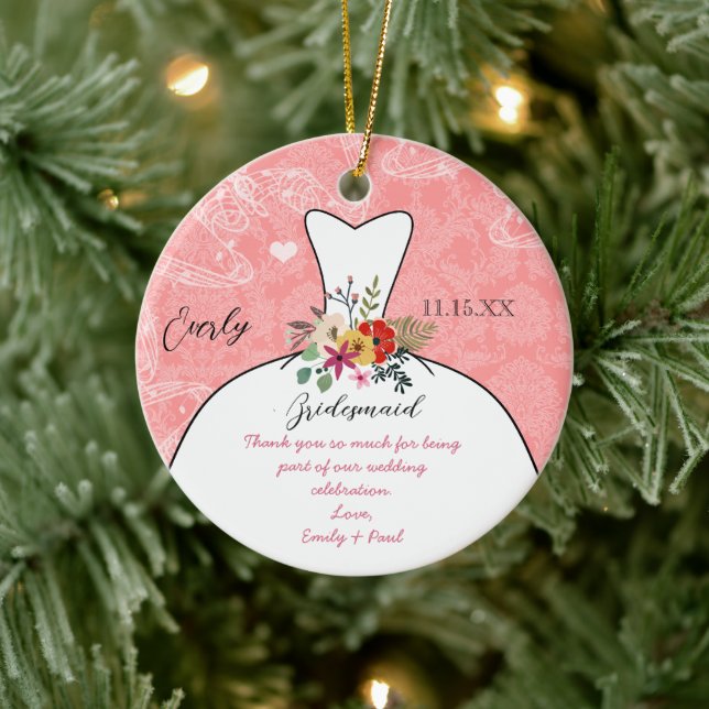 Hochzeitsfeier mit Gown Bridesmaid - Sie wählen Fa Keramikornament (Baum)