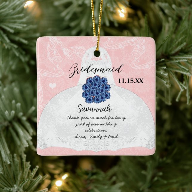 Hochzeitsfeier mit Gown Bridesmaid - Sie wählen Fa Keramikornament (Baum)