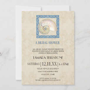 Hochzeitsfeier mit griechischem Schlüsselmuster Hü Einladung