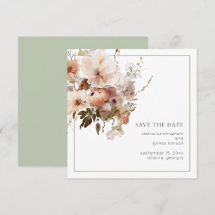 Hochzeitsfeier mit grüner Blüte Save The Date