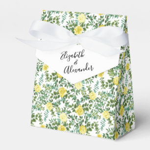 Hochzeitsfeier mit hellgelber Pastelle und Rose Geschenkschachtel