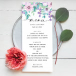 Hochzeitsfeier mit lila Rosa Blumengarten Menükarte<br><div class="desc">Lila und rosa Blumengarten-Hochzeitsmenü in Wasserfarbe. Geeignet zum Geburtstag,  Jubiläum und jedes andere Party. Bitte kontaktieren Sie mich,  wenn Sie weitere Informationen benötigen.</div>