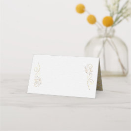 Hochzeitsfeier mit Luxus-Gold-Blüh Platzkarte