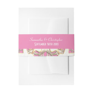 Hochzeitsfeier mit rosa und weißem Papier Einladungsbanderole