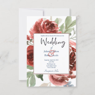 Hochzeitsfeier mit Rotem Flair Einladung