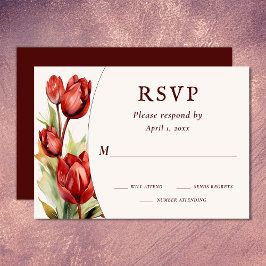 Hochzeitsfeier mit Rotem Tulips RSVP Karte