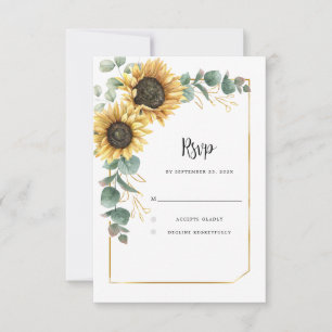 Hochzeitsfeier mit Sonnenblumen RSVP Karte