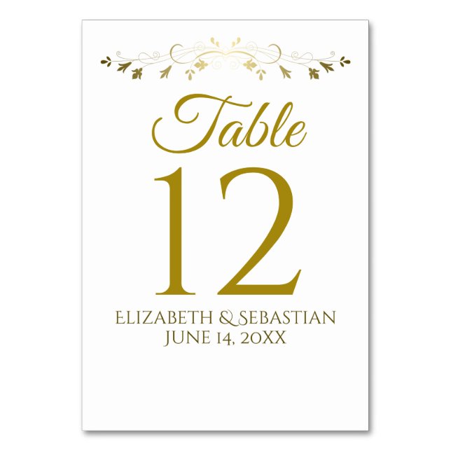 Hochzeitsfeier mit Vintagem Blumen Tischnummer (Vorderseite)