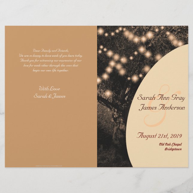 Hochzeitsfeier mit Vintagem Eichenbaum (Vorderseite)