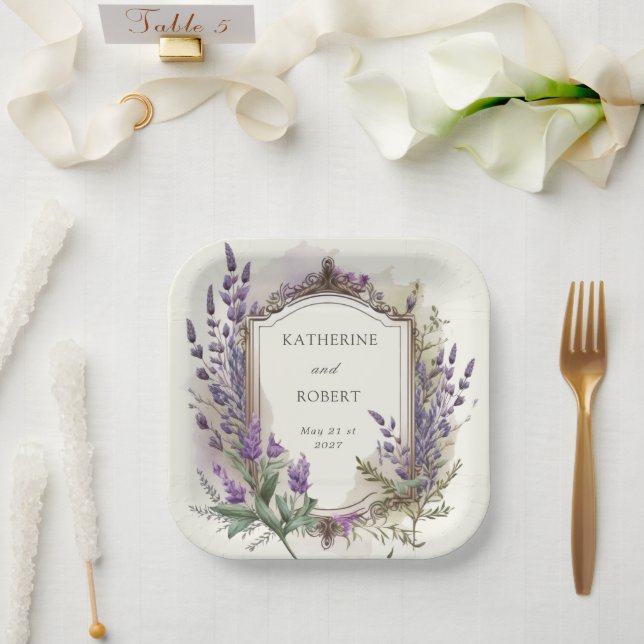 Hochzeitsfeier mit Wasserfarbe Pappteller (Hochzeit)