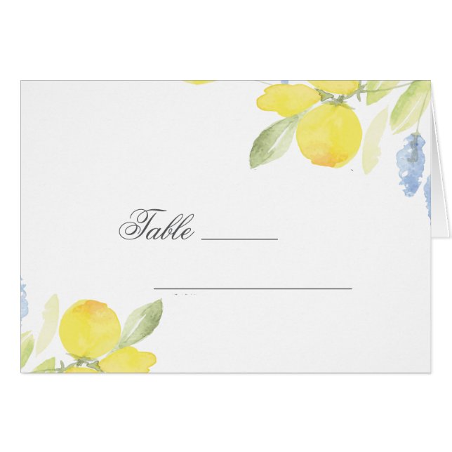 Hochzeitsfeier mit Watercolor Lemons Summer Table  (Vorderseite (Horizontal))