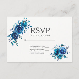 Hochzeitsfeier mit weißer Wasserfarbe RSVP Karte