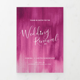 Hochzeitsfeier Moderne abstrakte Kunst Rot Dreifach-gefaltete Programmkarte