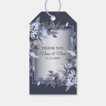 Hochzeitsfeier Navy Blue Floral Silver Gray Modern