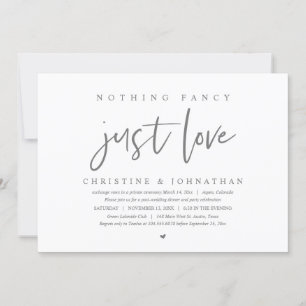 Hochzeitsfeier, nichts Extravagant, nur Liebe Einladung