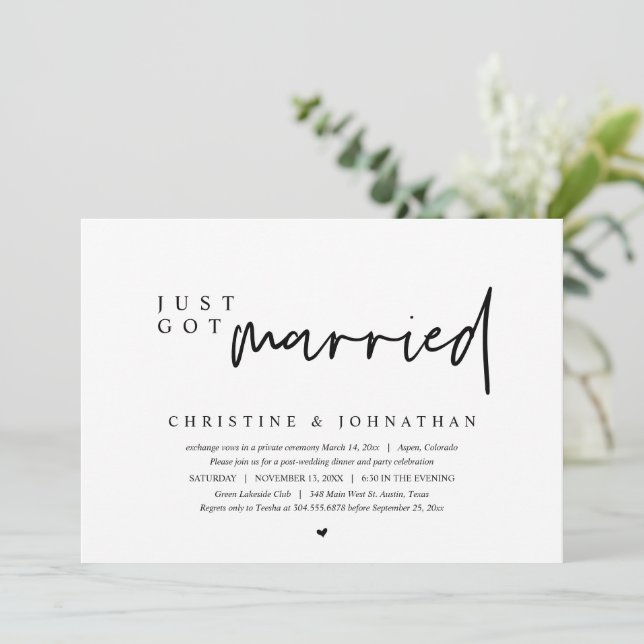 Hochzeitsfeier, nur Verheiratete Einladung Got (Stehend Vorderseite)