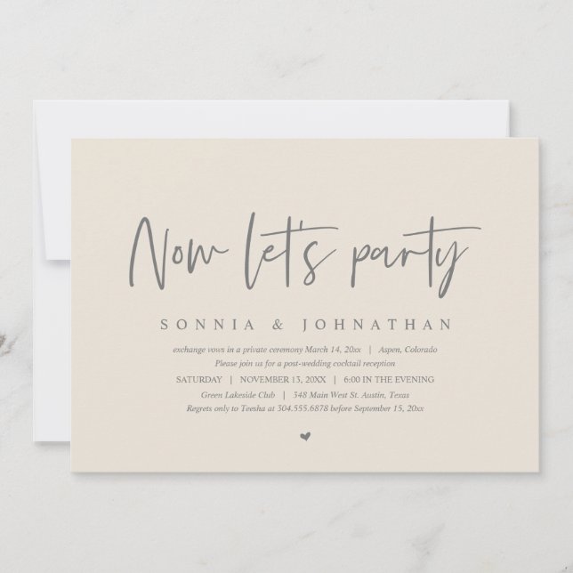 Hochzeitsfeier, Party Einladung (Vorderseite)