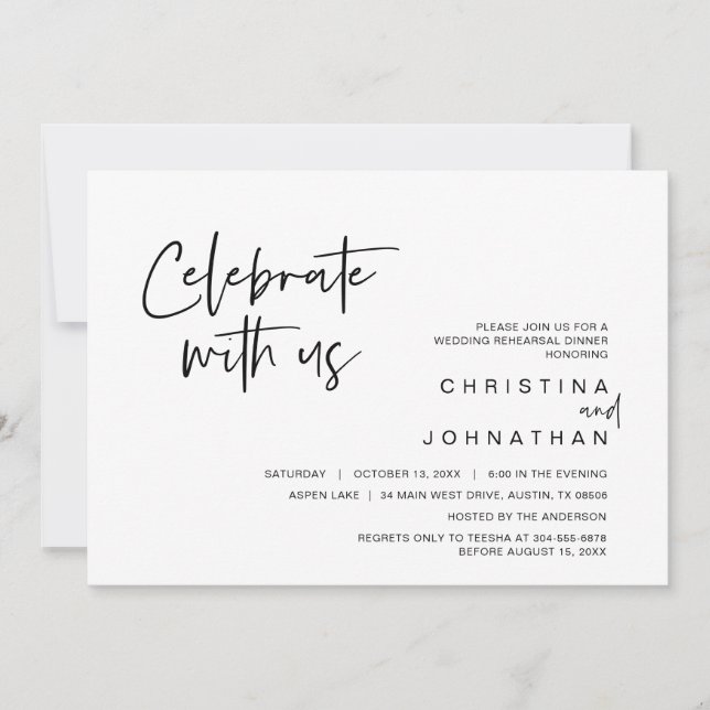 Hochzeitsfeier Party, feiern mit uns Einladung (Vorderseite)