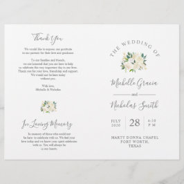 Hochzeitsfeier Programm Cream Watercolor