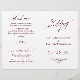 Hochzeitsfeier Programm Moderne Eleganz Burgund