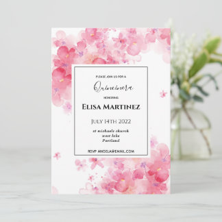 Hochzeitsfeier Rosa florale romantische Quinceaner Save The Date