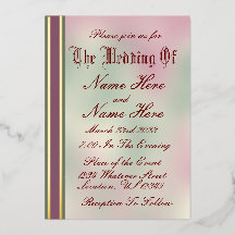 Hochzeitsfeier, Rose und Goldene Foil Einladung