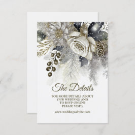 Hochzeitsfeier Silver Golden White Roses Blume Begleitkarte