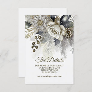 Hochzeitsfeier Silver Golden White Roses Blume Begleitkarte