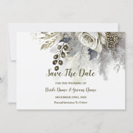 Hochzeitsfeier Silver Golden White Roses Blume Save The Date
