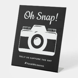 Hochzeitsfeier Social Media Foto Sockelschild