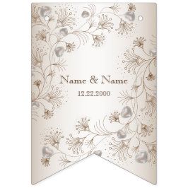 Hochzeitsfeier Tan Blumenkohl Beige Elegant Wimpelkette