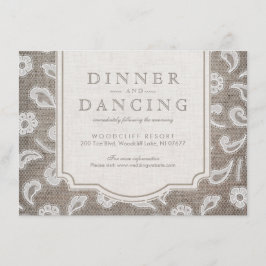 Hochzeitsfeier und rustikaler Empfang Begleitkarte