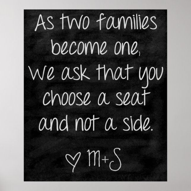 Hochzeitsfeier Unterschreiben Wählen Sie einen Pla Poster (Vorne)