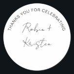 Hochzeitsfeier Vielen Dank Hotel Bag Snack Bag Süß Runder Aufkleber<br><div class="desc">Hochzeitsfeier Vielen Dank Hotel Bag Snack Bag Süßigkeiten Klassischer Rundaufkleber</div>