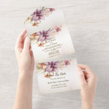 Hochzeitsfeier Wasserfarbe Boho Rosa Blume Elegant