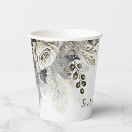 Hochzeitsfeier Wasserfarbe Silber Golden White Ros Pappbecher