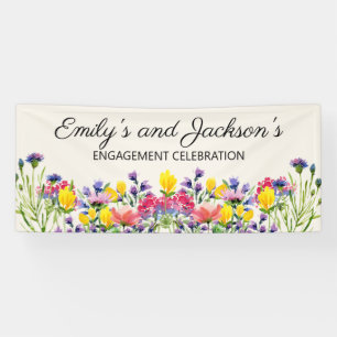 Hochzeitsfeier Wilde Blumen Name's Banner