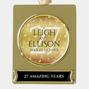 Hochzeitsfeier zum 27. Mal Banner-Ornament Gold