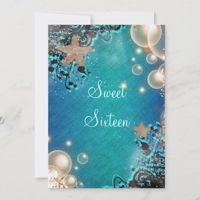 Hochzeitsfeier zum Thema Strand Einladung (Vorderseite)